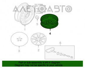 Запасное колесо докатка Mitsubishi Outlander 14-21 R16 155/90, ржавое