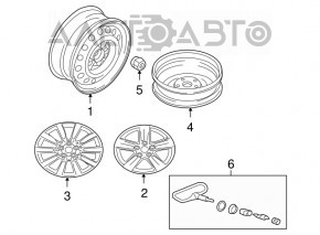 Roata de rezerva pentru Mitsubishi Outlander 14-21 R16 155/90, ruginita.