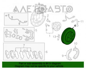 Placă de frână spate stânga Acura MDX 07-13 335/11mm