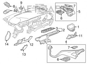 Conducta centrală de aer pentru Chevrolet Bolt 17-21