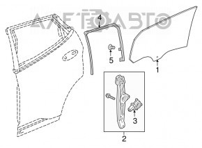 Уплотнитель стекла задний правый Chevrolet Bolt 17-