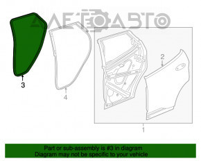 Garnitura de etanșare a cadrului ușii din spate, dreapta, pentru Chevrolet Bolt 17-