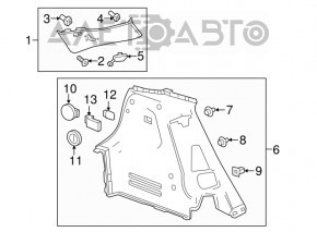 Capacul arcului drept Chevrolet Bolt 17-21 gri închis, zgârieturi