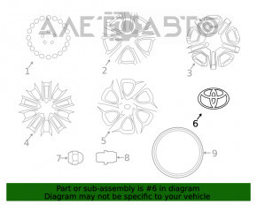 Центральный колпачок на диск Toyota Camry v55 15-17