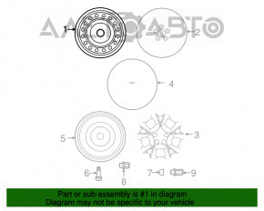 Запасное колесо полноразмерное Toyota Sienna 04-10 R16 6.5J 215/65, железка, порез, потрескана