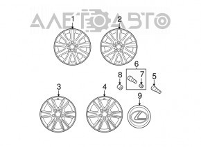 Roată de 17 inch x 7J ET50 5*114,3 Lexus ES300 ES330