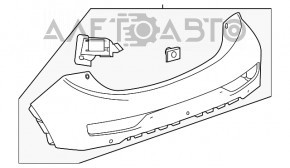 Бампер задний голый верхняя часть Chevrolet Bolt 17-21 под BSM и парктроники