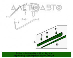 Capac usa fata stanga inferioara Chevrolet Bolt 17-21, structura, vopsit, molid, prindere rupta.