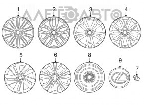 Roată de 17 inch pentru Lexus NX200t NX300 NX300h 15-21