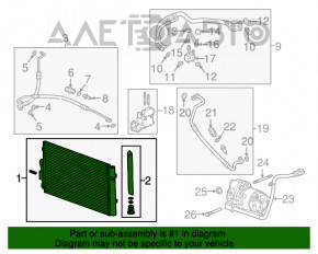 Radiatorul condensatorului de aer condiționat Chevrolet Bolt 17-