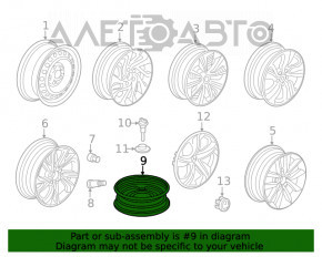 Roata de rezerva pentru Honda Civic X FC 16-21 R16 125/80.