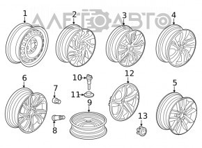 Roata de rezerva pentru Honda Civic X FC 16-21 R16 125/80.