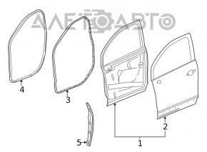 Дверь в сборе передняя правая Buick Encore 13-19 черный GB8