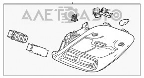 Plafonul de iluminare frontală pentru Chevrolet Bolt 17- gri.