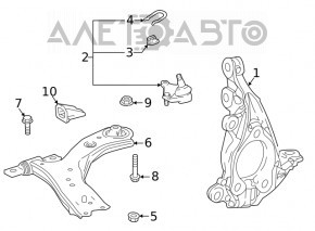 Цапфа передняя левая Toyota Highlander 20-