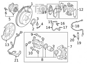 Butucul roții din spate stânga Infiniti QX50 19- AWD