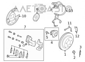 Butucul roții din spate dreapta Nissan Rogue 21-23 AWD