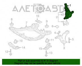 Butucul roții față dreapta pentru Lexus RX350 RX450h 10-15 cu capac de protecție.