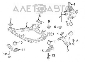 Цапфа со ступицей передняя правая Lexus RX350 RX450h 10-15 с кожухом