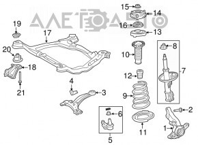 Цапфа со ступицей передняя правая Toyota Highlander 08-13 с кожухом