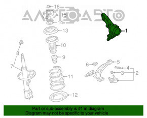 Цапфа со ступицей передняя правая Lexus RX300 RX330 RX350 RX400h 04-09 ржавая