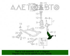 Butucul roții față dreapta Toyota Sienna 11-20 FWD