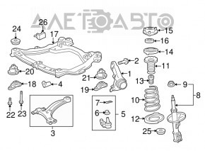 Цапфа со ступицей передняя левая Toyota Camry v55 15-17 usa LE с кожухом. Без шпильки