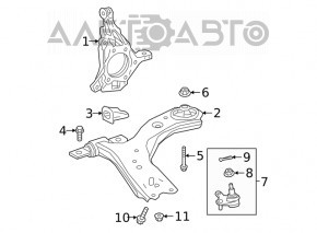 Цапфа передняя левая Toyota Camry v70 18-24 SE\XSE OEM