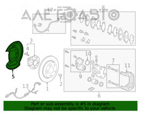 Кожух тормозного диска задний левый Honda Clarity 18-21 usa