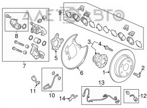 Capacul discului de frână spate stânga Honda HR-V 16-22