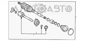 Ax cu roți față dreapta Toyota Highlander 20- FWD