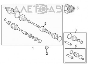 Привод полуось передняя правая Toyota Avalon 13-18 3.5 внутренняя граната под замену