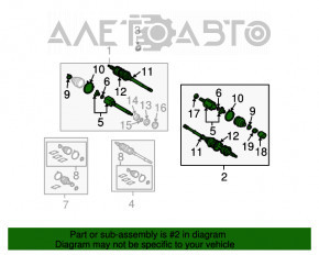 Ax cu roți față stânga Lexus RX400h 06-09 cu defect de filetare.