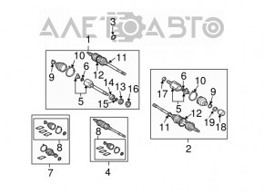 Ax cu roți față stânga Lexus RX400h 06-09 cu defect de filetare.