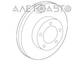 Placă de frână față dreapta Toyota Sequoia 08-16 355/31mm ruginită.