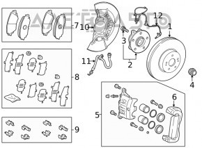 Placă de frână față dreapta Toyota Highlander 20- 340/28mm