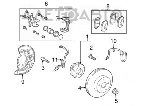 Placă de frână față stânga Toyota Prius 30 10-15 255/25mm