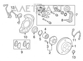 Placă de frână față dreapta Toyota Highlander 08-13 nouă, originală OEM