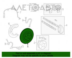 Placă de frână față stânga pentru Lexus LS460 LS600h 07-12 RWD 334mm, nouă, originală OEM