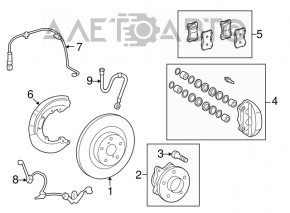 Placă de frână față dreapta pentru Lexus LS460 LS600h 07-12 RWD 334mm, nouă, originală OEM