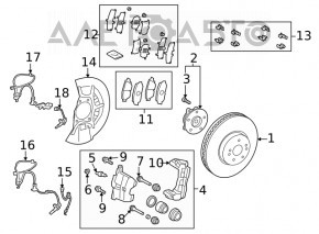 Butucul roții din față dreapta Toyota Camry v70 18- hibrid nou OEM original