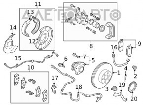 Capacul discului de frână din spate dreapta pentru Nissan Rogue Sport 17-19, nou, neoriginal.