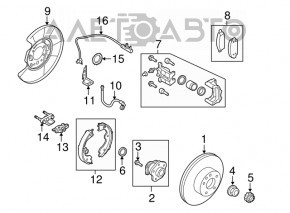 Capacul discului de frână din spate dreapta pentru Infiniti G25 G35 G37 4d 06-14