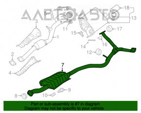 Выпускная трасса средняя часть Subaru Forester 14-18 SJ 2.0