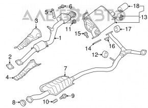 Выпускная трасса средняя часть Subaru Forester 14-18 SJ 2.0