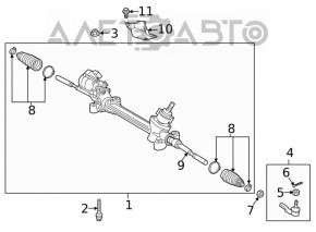 Рейка рулевая Toyota Highlander 20-22 электро OEM