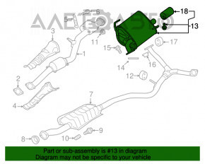 Silencer spate dreapta Subaru Forester 14-18 SJ 2.0 cu capăt de evacuare