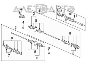 Ax cu came de transmisie față dreaptă Acura MDX 07-13 nou aftermarket GSP