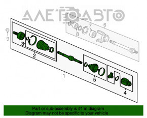 Привод полуось передняя правая Honda Accord 13-17 мкпп
