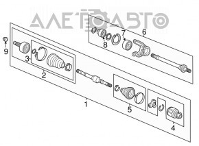 Привод полуось передняя правая Honda Accord 13-17 мкпп